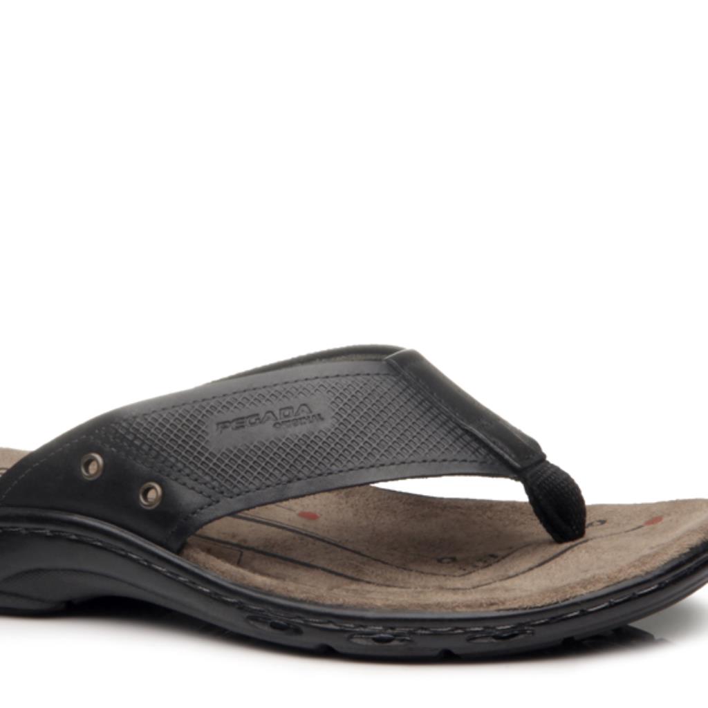CHINELO PA130684 MASCULINO L CONFORT  EM COURO