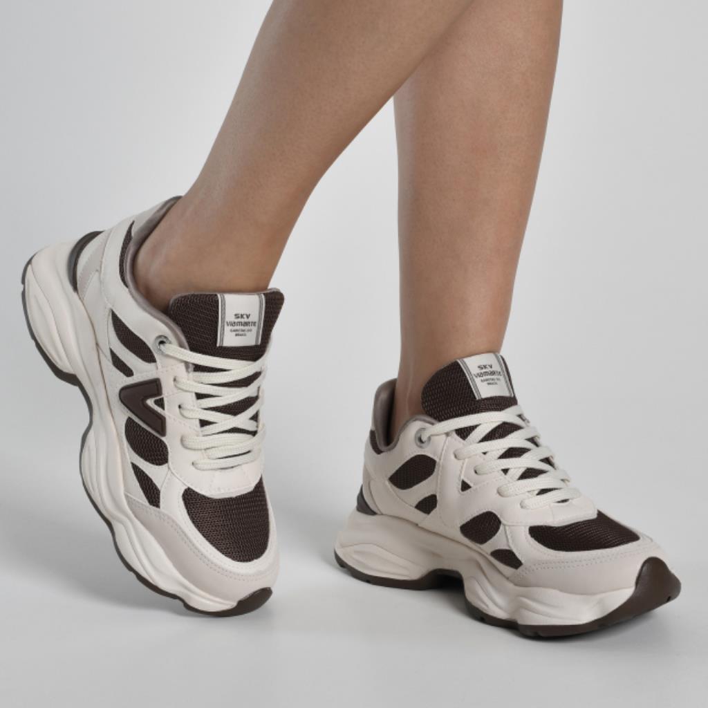 TENIS VM158-023-21 CHUNKY BEGE/MARROM