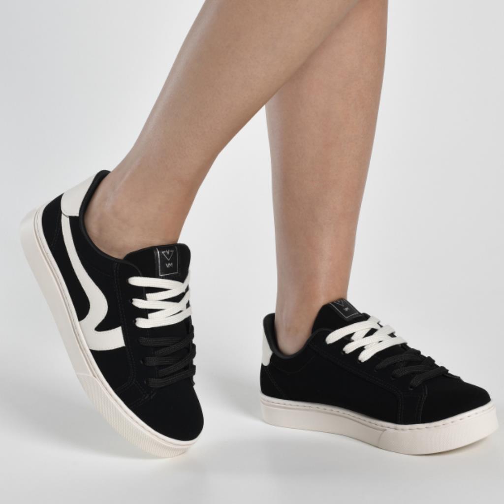 TENIS VM016-035-07 CASUAL PRETO/MARFIM
